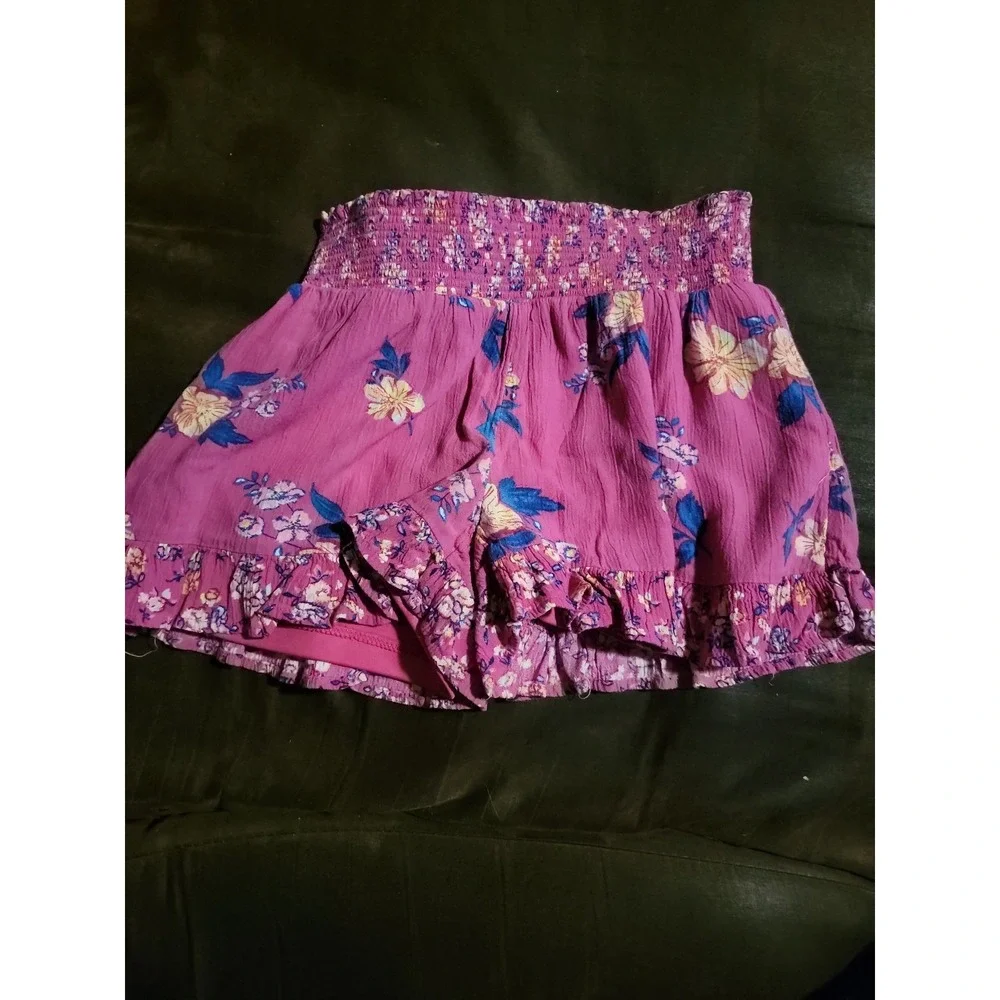 Justice floral long sleeve top and shorts spring outfit size 10